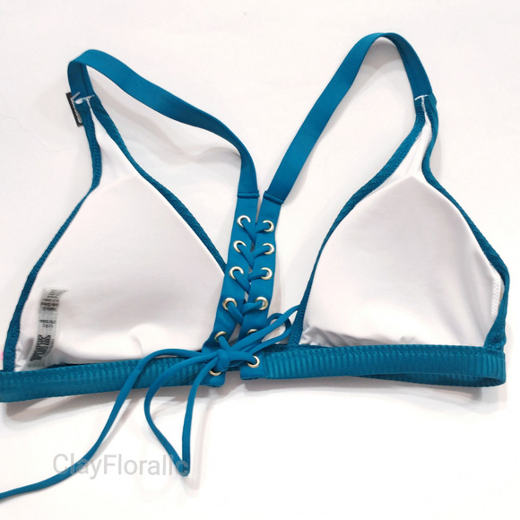 Victoria's Secret PINK swim set triangle teal blue - Picture 4 of 5
